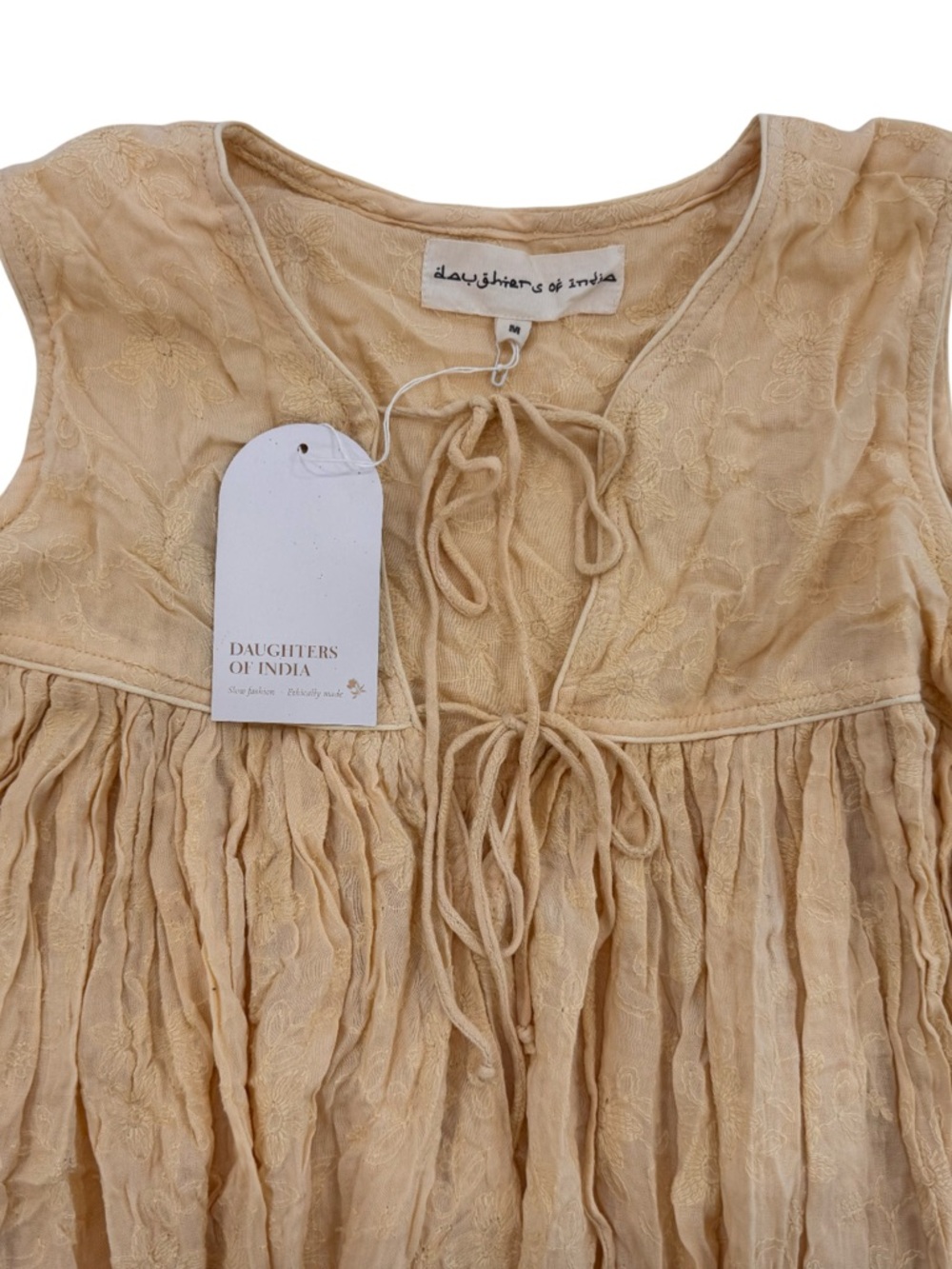 Daughters of India Cream Sleeveless Tiered Maxi Dress - Picture 2 of 6